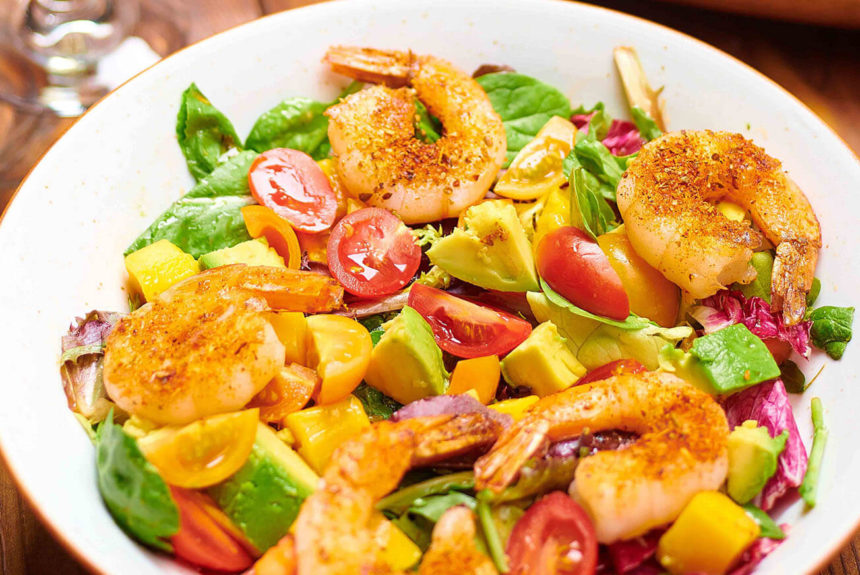 The Blind Pig Grilled Prawn & Avocado Salad